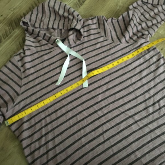 Activezone Mauve and Black Stripe Drawstring Baja Hoodie - Picture 11 of 14